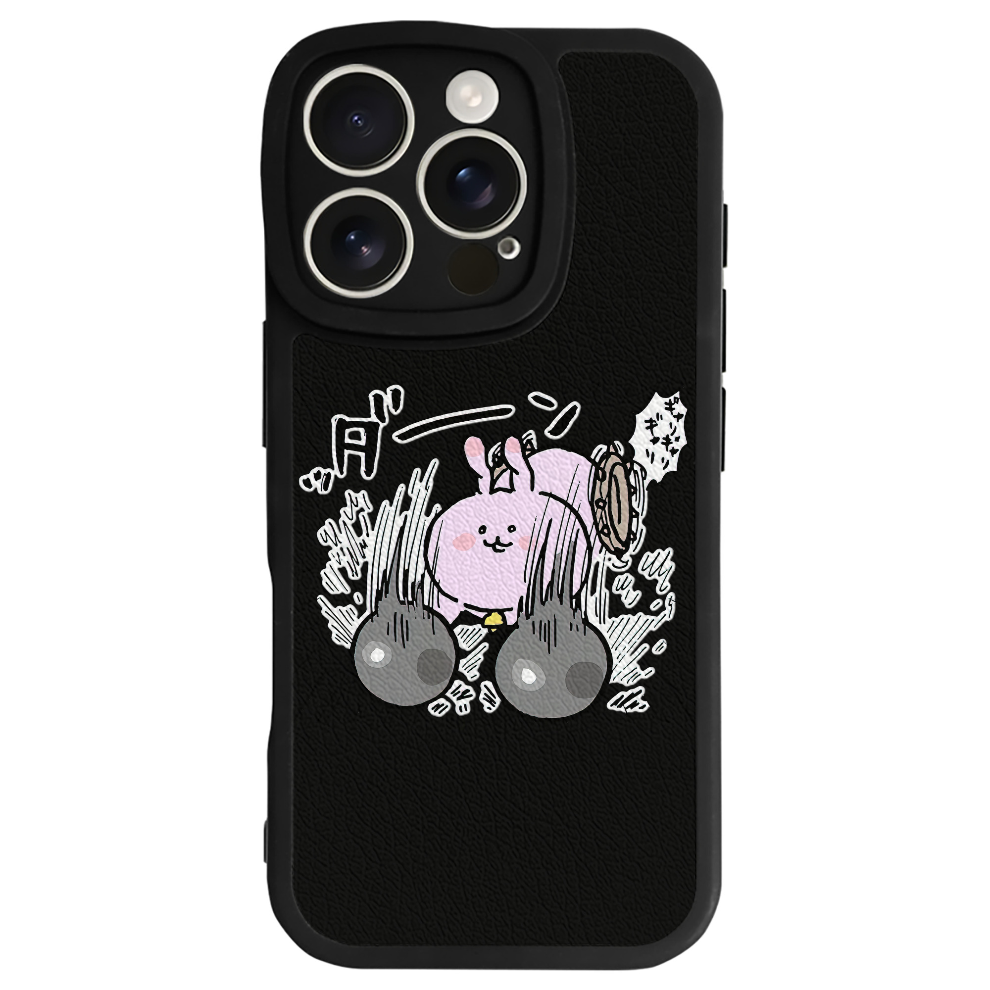 （画像用） ちいかわ うさぎ Chii-kawa usagi 【iPhone 16シリーズ対応】シリコンスマホケース（レザー調） 材質：シリコン